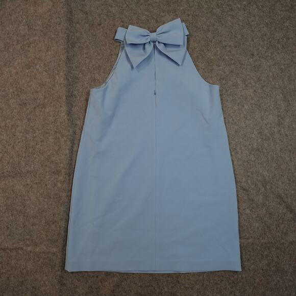 Kate Spade Dress Womens 16 NWT Mainline Twill Shift Diamond Astral Blue Bow - Picture 3 of 11